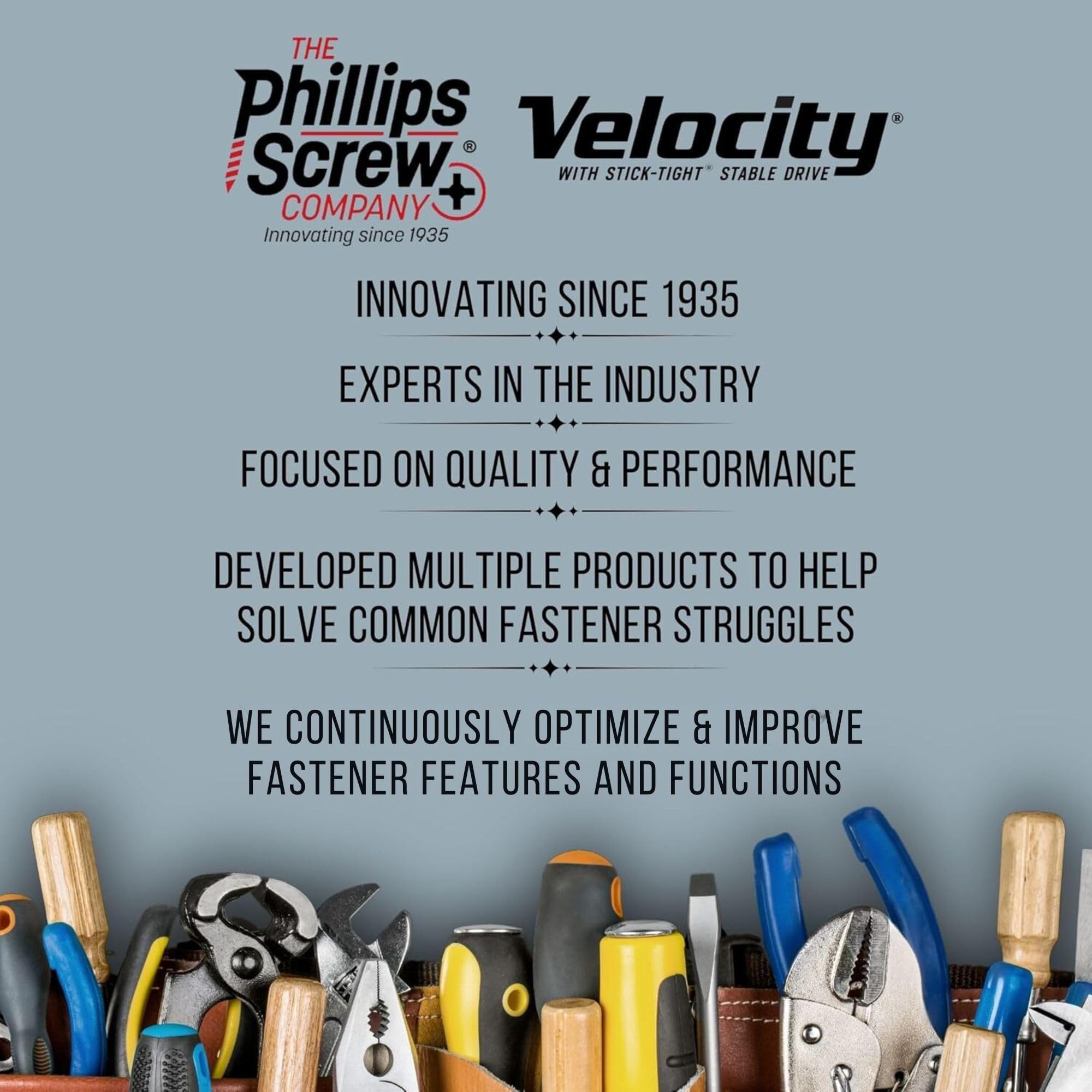 Velocity 2 1/4 Concrete Screws Set (Flat Head, 1/4") – Includes 12 Pcs High-Performance Masonry Screws, Stick Tight Technology, 1 PSD ACR Drive Bit and 1 Carbide Concrete Drill Bit Brick Screws - Image 7