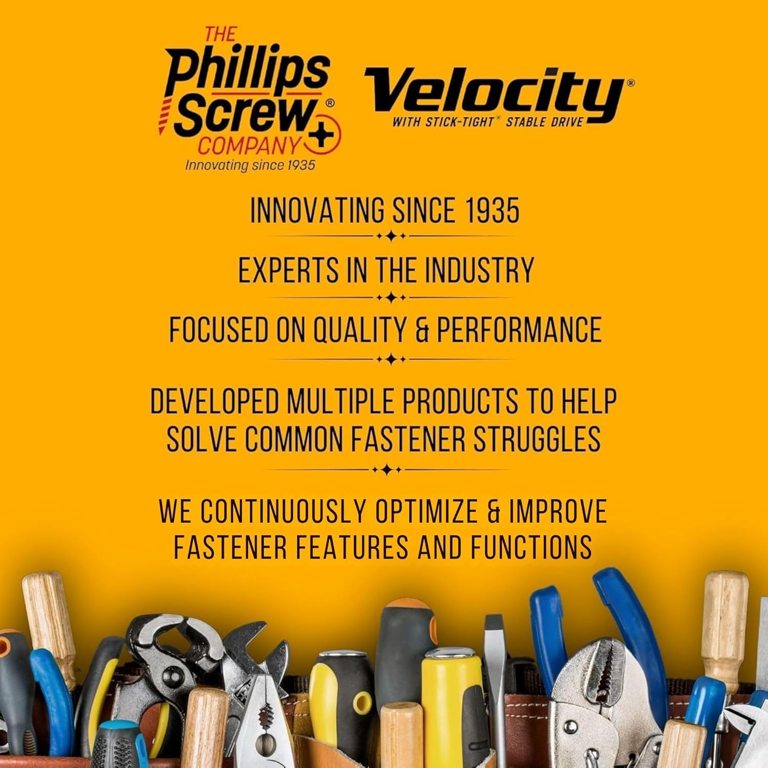 Velocity Interior 1 1/2 Wood Screws Contractor Pack (Size #8, 558 Pcs) – Self Tapping Screws with Phillips bits, Stick Tight Technology, Carbon Steel with Zinc Plating, Durable Storage Organizer - Image 7