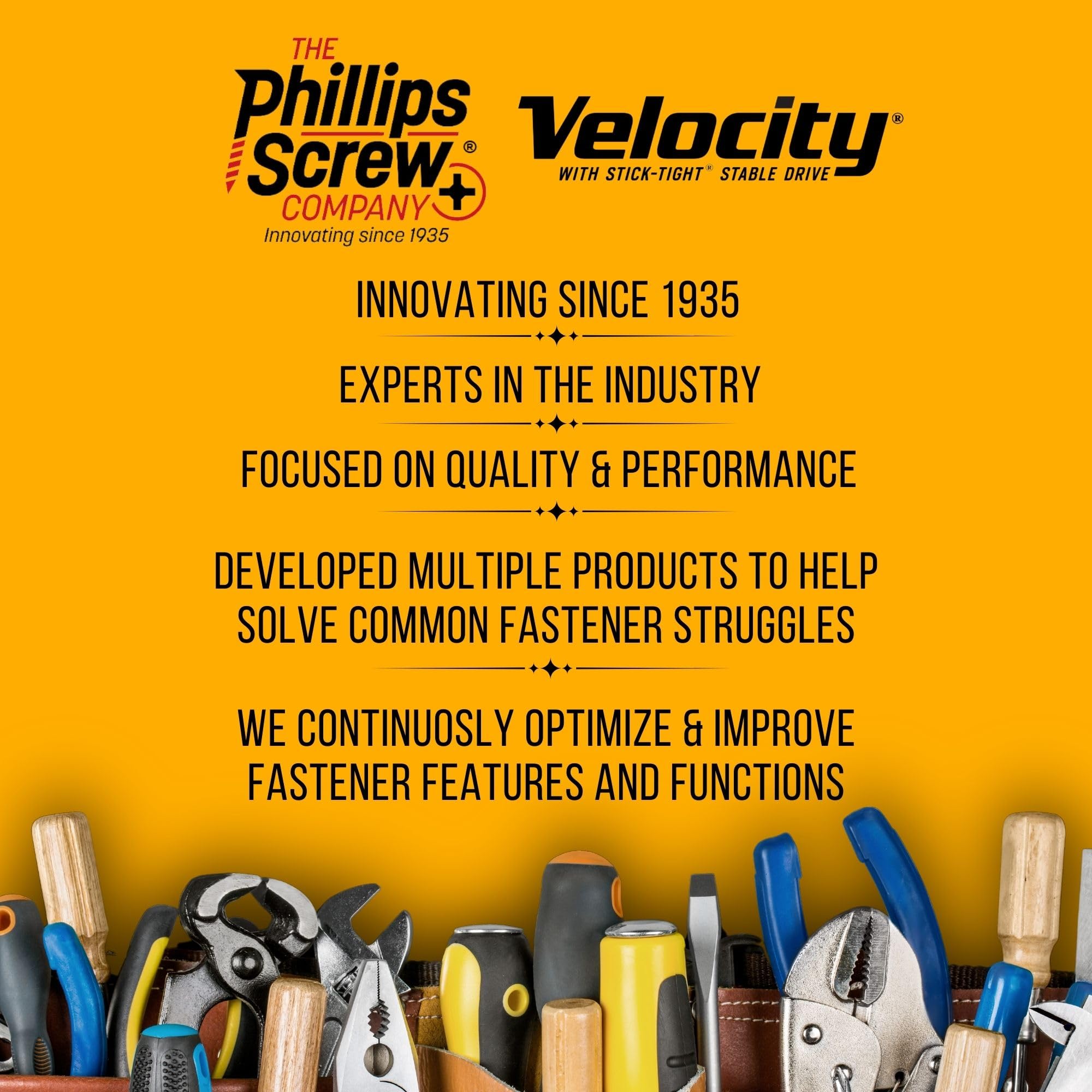 Velocity Interior 1 Inch Wood Screws DIY Pack (Size #8, 280 Pcs) – Zinc and Yellow Coating, Stick-Tight Technology, Screw for Wood Working with PSD ACR Driver Bit - Image 7