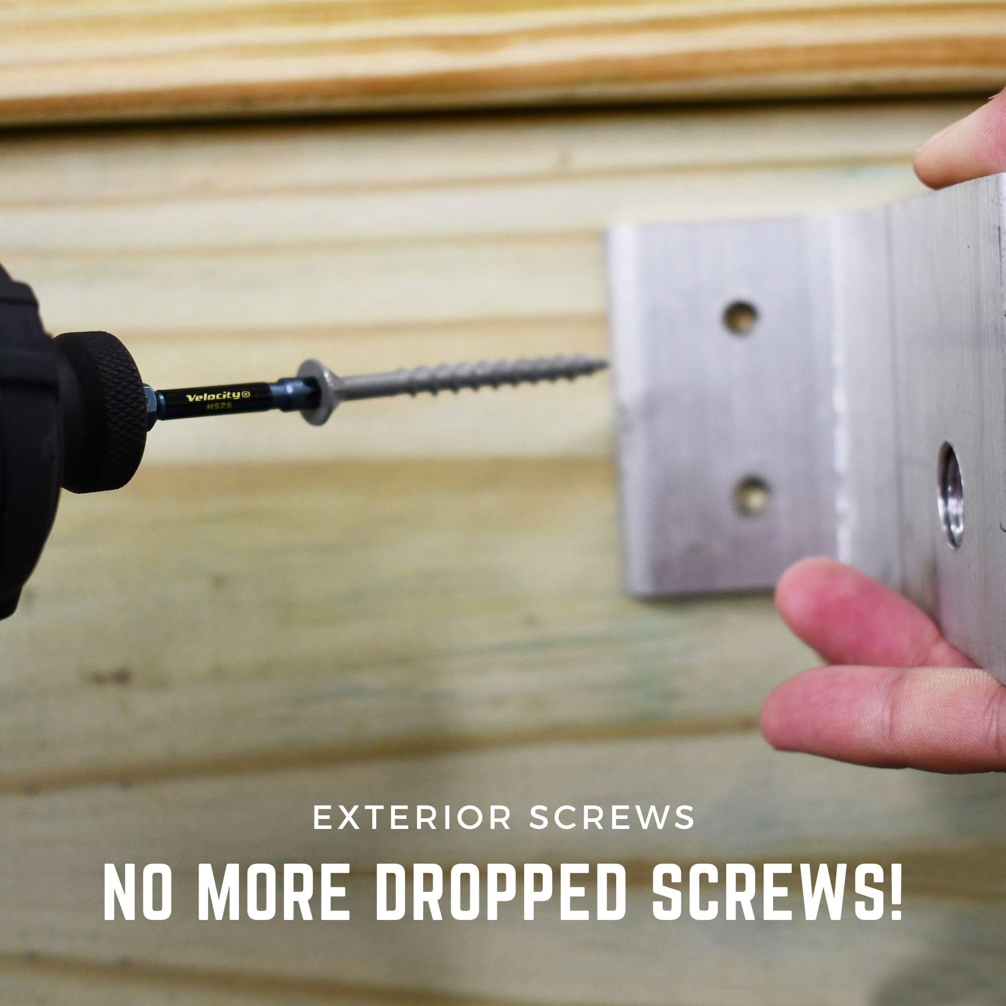 Velocity Exterior 2 1/2 Wood Screws and T25 Torx Bits (Size #10) – Stick Tight Technology, Made with Carbon Steel, Includes Hexstix Bit & Storage Organizer Fence Screws for Wood (375 Pieces) - Image 5